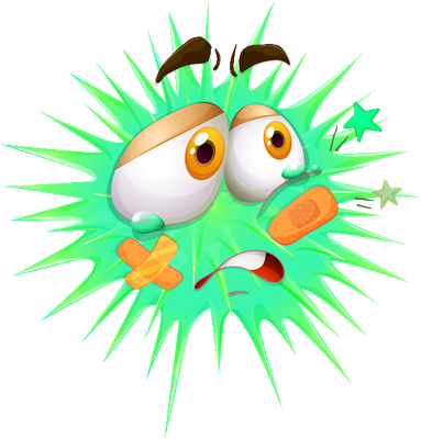 virus - médecine - sciences et techniques - smiley émoticône émoji cartoon clipart illustration - artémotic