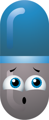 médicament gélule - médecine - sciences et techniques - smiley émoticône émoji cartoon clipart illustration - artémotic