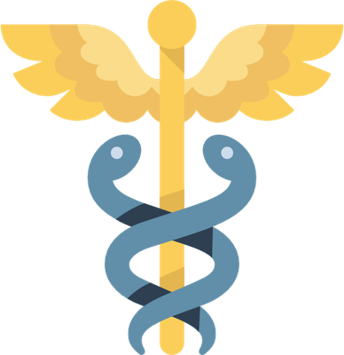 caducée - médecine - sciences et techniques - smiley émoticône émoji cartoon clipart illustration - artémotic