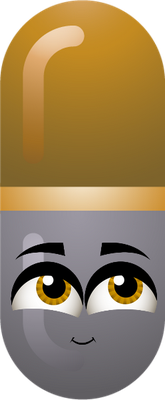 médicament gélule - médecine - sciences et techniques - smiley émoticône émoji cartoon clipart illustration - artémotic