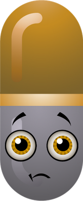 médicament gélule - médecine - sciences et techniques - smiley émoticône émoji cartoon clipart illustration - artémotic