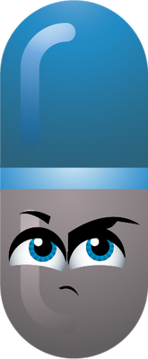 médicament gélule - médecine - sciences et techniques - smiley émoticône émoji cartoon clipart illustration - artémotic