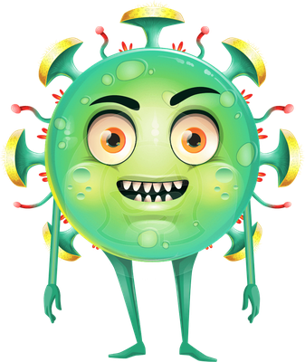 virus - médecine - sciences et techniques - smiley émoticône émoji cartoon clipart illustration - artémotic