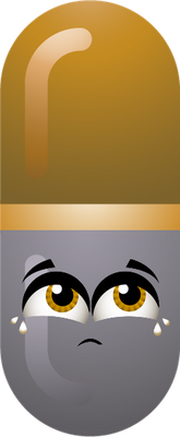 médicament gélule - médecine - sciences et techniques - smiley émoticône émoji cartoon clipart illustration - artémotic