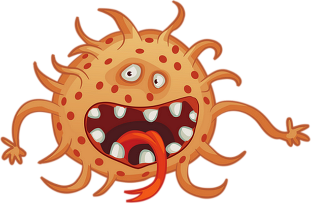 virus - médecine - sciences et techniques - smiley émoticône émoji cartoon clipart illustration - artémotic