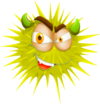virus - médecine - sciences et techniques - smiley émoticône émoji cartoon clipart illustration - artémotic