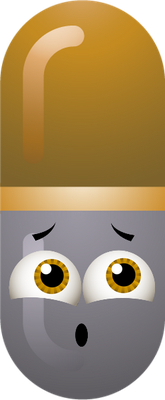 médicament gélule - médecine - sciences et techniques - smiley émoticône émoji cartoon clipart illustration - artémotic