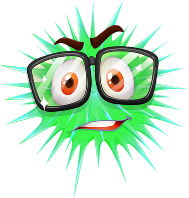 virus - médecine - sciences et techniques - smiley émoticône émoji cartoon clipart illustration - artémotic