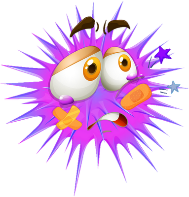virus - médecine - sciences et techniques - smiley émoticône émoji cartoon clipart illustration - artémotic