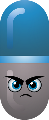 médicament gélule - médecine - sciences et techniques - smiley émoticône émoji cartoon clipart illustration - artémotic