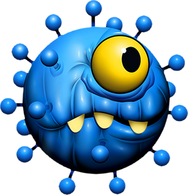 virus - médecine - sciences et techniques - smiley émoticône émoji cartoon clipart illustration - artémotic