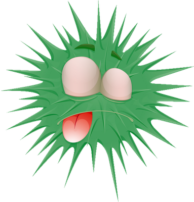 virus - médecine - sciences et techniques - smiley émoticône émoji cartoon clipart illustration - artémotic
