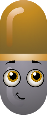 médicament gélule - médecine - sciences et techniques - smiley émoticône émoji cartoon clipart illustration - artémotic