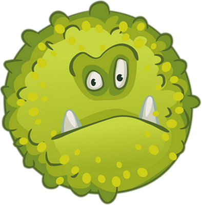 virus - médecine - sciences et techniques - smiley émoticône émoji cartoon clipart illustration - artémotic