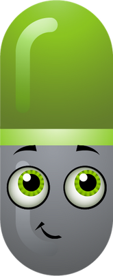 médicament gélule - médecine - sciences et techniques - smiley émoticône émoji cartoon clipart illustration - artémotic