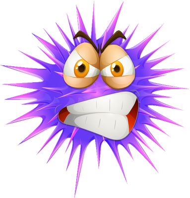 virus - médecine - sciences et techniques - smiley émoticône émoji cartoon clipart illustration - artémotic