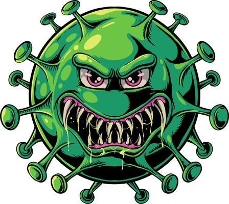 virus - médecine - sciences et techniques - smiley émoticône émoji cartoon clipart illustration - artémotic
