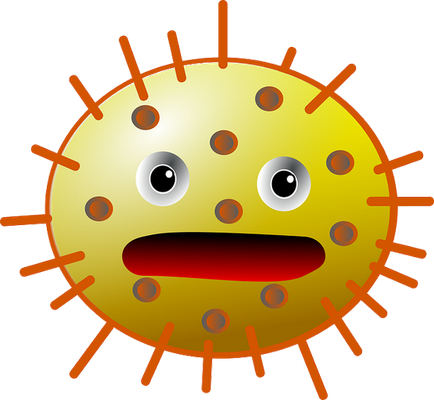 virus - médecine - sciences et techniques - smiley émoticône émoji cartoon clipart illustration - artémotic