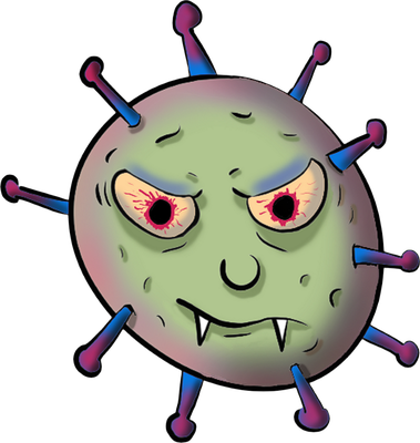 virus - médecine - sciences et techniques - smiley émoticône émoji cartoon clipart illustration - artémotic