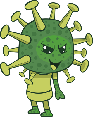 virus - médecine - sciences et techniques - smiley émoticône émoji cartoon clipart illustration - artémotic