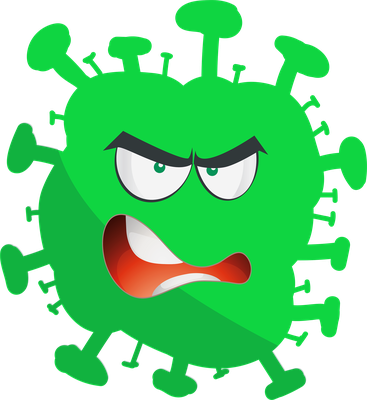 virus - médecine - sciences et techniques - smiley émoticône émoji cartoon clipart illustration - artémotic