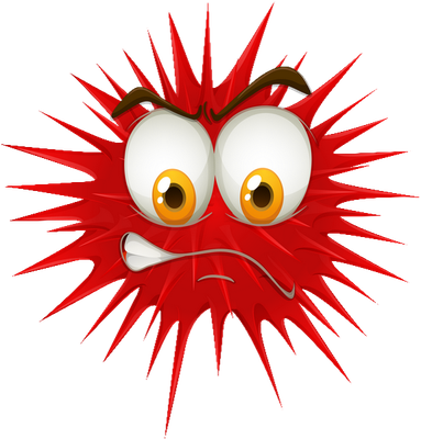 virus - médecine - sciences et techniques - smiley émoticône émoji cartoon clipart illustration - artémotic
