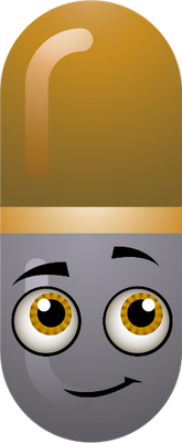 médicament gélule - médecine - sciences et techniques - smiley émoticône émoji cartoon clipart illustration - artémotic