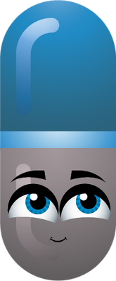 médicament gélule - médecine - sciences et techniques - smiley émoticône émoji cartoon clipart illustration - artémotic