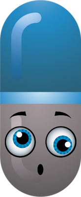 médicament gélule - médecine - sciences et techniques - smiley émoticône émoji cartoon clipart illustration - artémotic