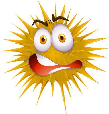 virus - médecine - sciences et techniques - smiley émoticône émoji cartoon clipart illustration - artémotic