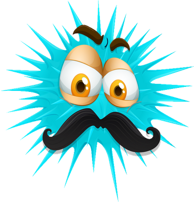 virus - médecine - sciences et techniques - smiley émoticône émoji cartoon clipart illustration - artémotic
