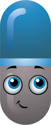 médicament gélule - médecine - sciences et techniques - smiley émoticône émoji cartoon clipart illustration - artémotic