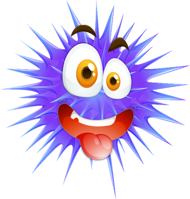 virus - médecine - sciences et techniques - smiley émoticône émoji cartoon clipart illustration - artémotic