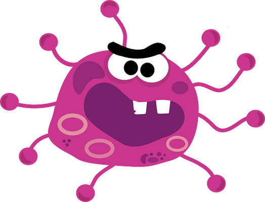 virus - médecine - sciences et techniques - smiley émoticône émoji cartoon clipart illustration - artémotic
