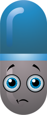 médicament gélule - médecine - sciences et techniques - smiley émoticône émoji cartoon clipart illustration - artémotic