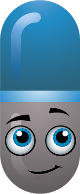 médicament gélule - médecine - sciences et techniques - smiley émoticône émoji cartoon clipart illustration - artémotic