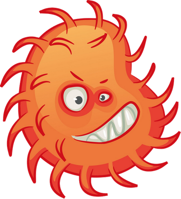 virus - médecine - sciences et techniques - smiley émoticône émoji cartoon clipart illustration - artémotic