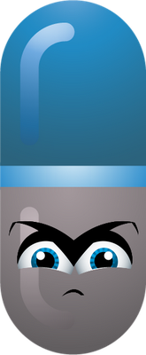 médicament gélule - médecine - sciences et techniques - smiley émoticône émoji cartoon clipart illustration - artémotic
