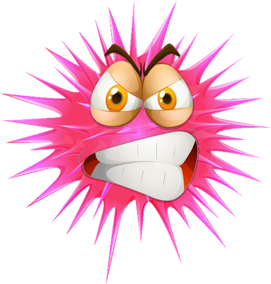 virus - médecine - sciences et techniques - smiley émoticône émoji cartoon clipart illustration - artémotic