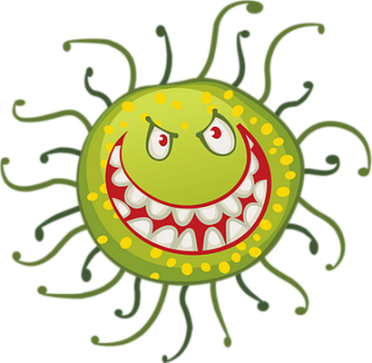 virus - médecine - sciences et techniques - smiley émoticône émoji cartoon clipart illustration - artémotic
