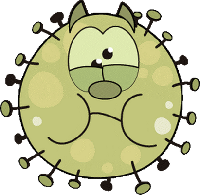 virus - médecine - sciences et techniques - smiley émoticône émoji cartoon clipart illustration - artémotic