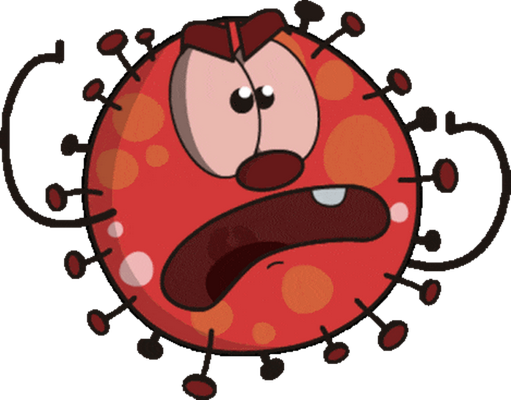 virus - médecine - sciences et techniques - smiley émoticône émoji cartoon clipart illustration - artémotic