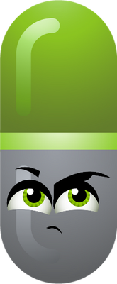 médicament gélule - médecine - sciences et techniques - smiley émoticône émoji cartoon clipart illustration - artémotic