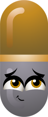 médicament gélule - médecine - sciences et techniques - smiley émoticône émoji cartoon clipart illustration - artémotic