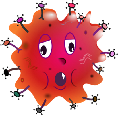 virus - médecine - sciences et techniques - smiley émoticône émoji cartoon clipart illustration - artémotic