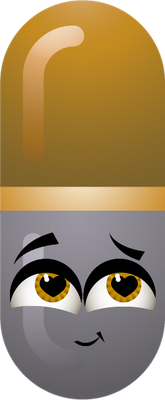 médicament gélule - médecine - sciences et techniques - smiley émoticône émoji cartoon clipart illustration - artémotic