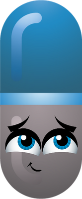 médicament gélule - médecine - sciences et techniques - smiley émoticône émoji cartoon clipart illustration - artémotic