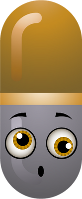 médicament gélule - médecine - sciences et techniques - smiley émoticône émoji cartoon clipart illustration - artémotic