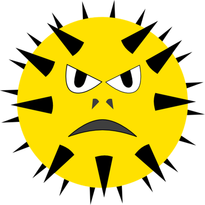virus - médecine - sciences et techniques - smiley émoticône émoji cartoon clipart illustration - artémotic