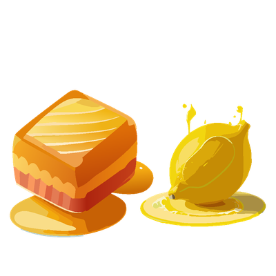 Dessin graphique d'un bonbon fait maison au Miel de Thym de Nouvelle-Zélande citronné